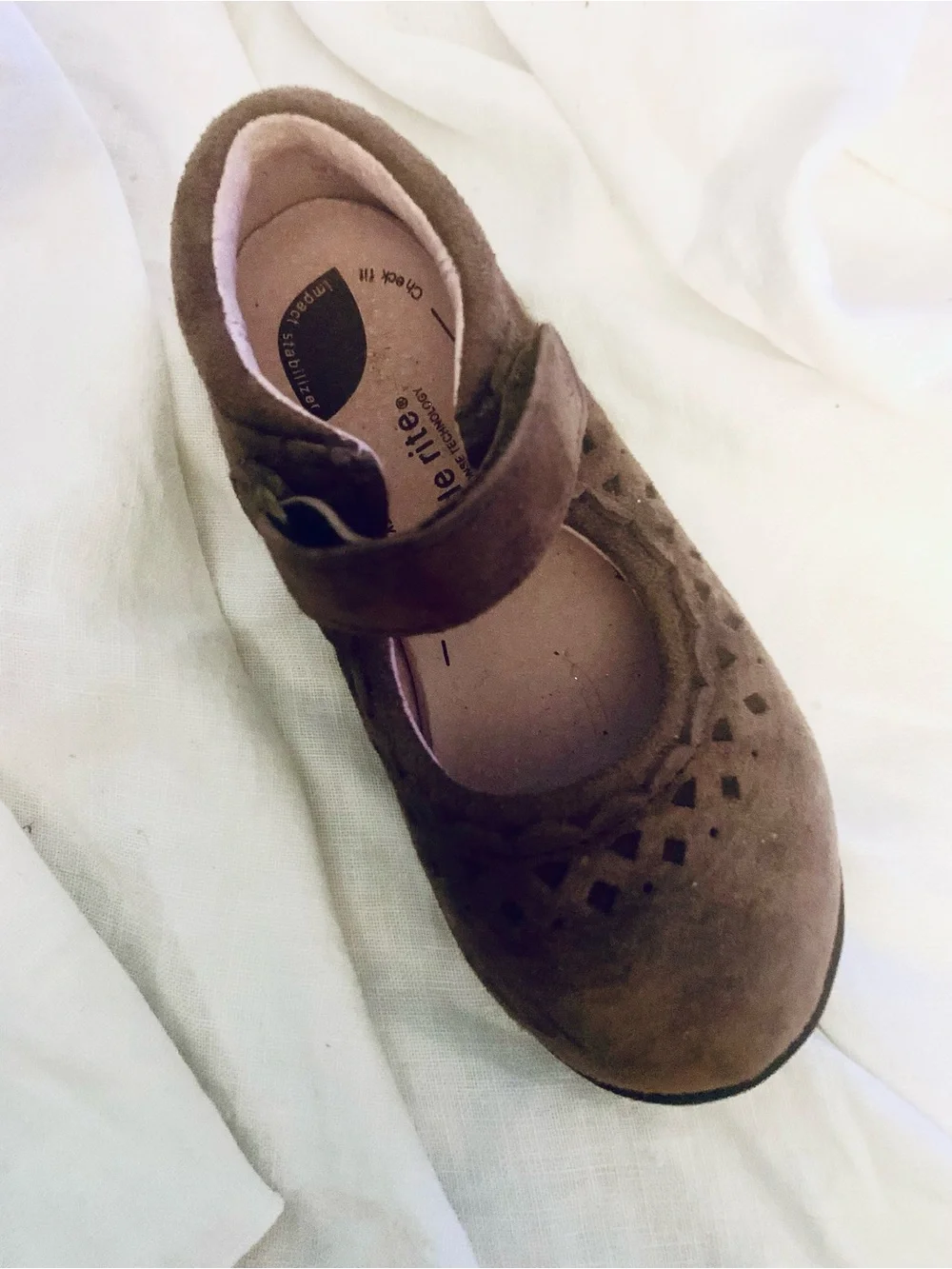 Stride Rite Girls Brown Suede Mary Jane Dress Shoes